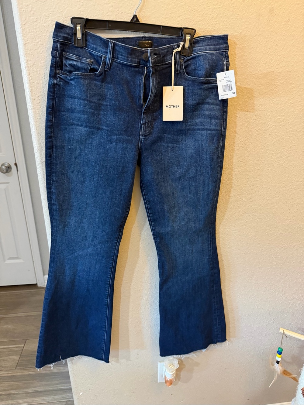 MOTHER Dark Blue Cropped Flare Jeans